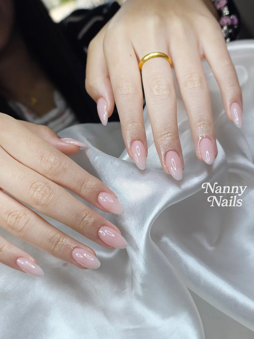 Blush Pink ประกายเนียน หรูดูแพง ลายเล็บมือ นู้ด รหัส A250 ร้านทำเล็บนครพนม Nanny Nails