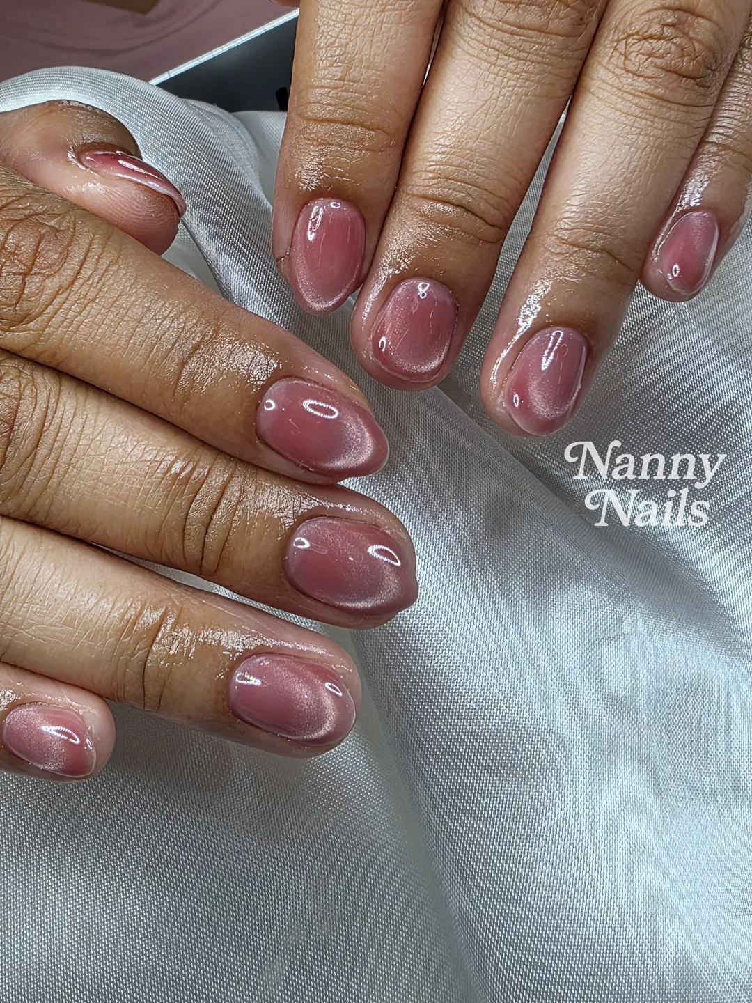 สีลูกแก้วชมพู สวยเว่อร์ ลายเล็บมือ น้ำตาล รหัส A257 ร้านทำเล็บนครพนม Nanny Nails