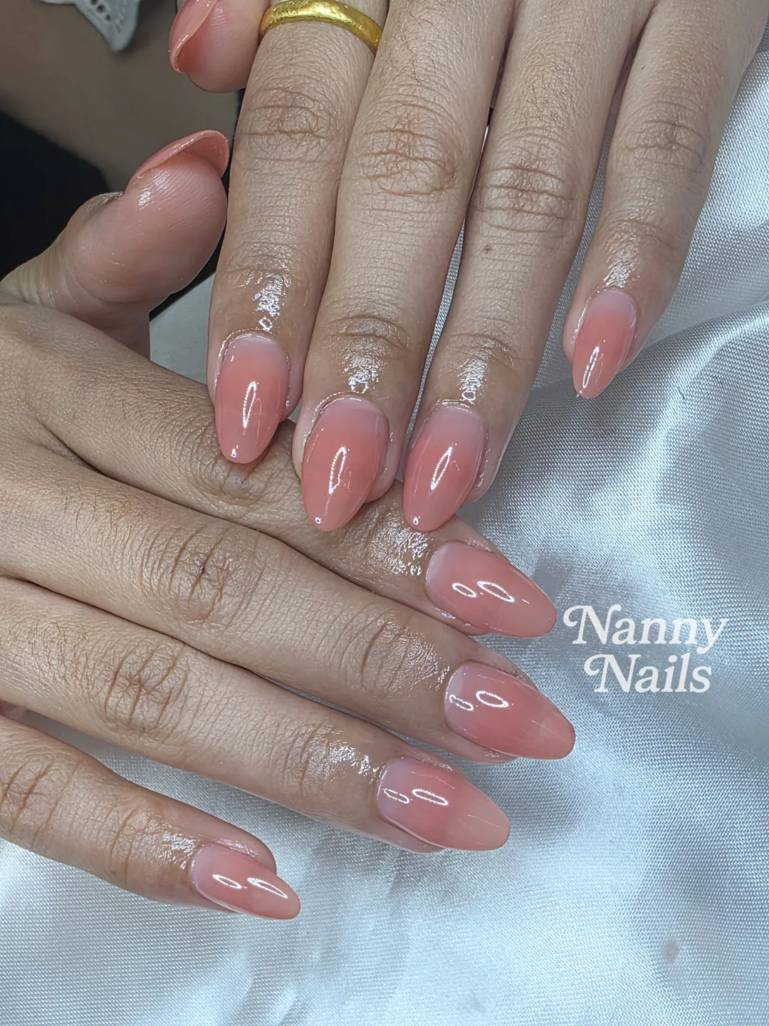 สีชมพูที่ทำแล้วรู้สึกว่าดูแพงขึ้นทันที ลายเล็บมือ นู้ด รหัส A263 ร้านทำเล็บนครพนม Nanny Nails
