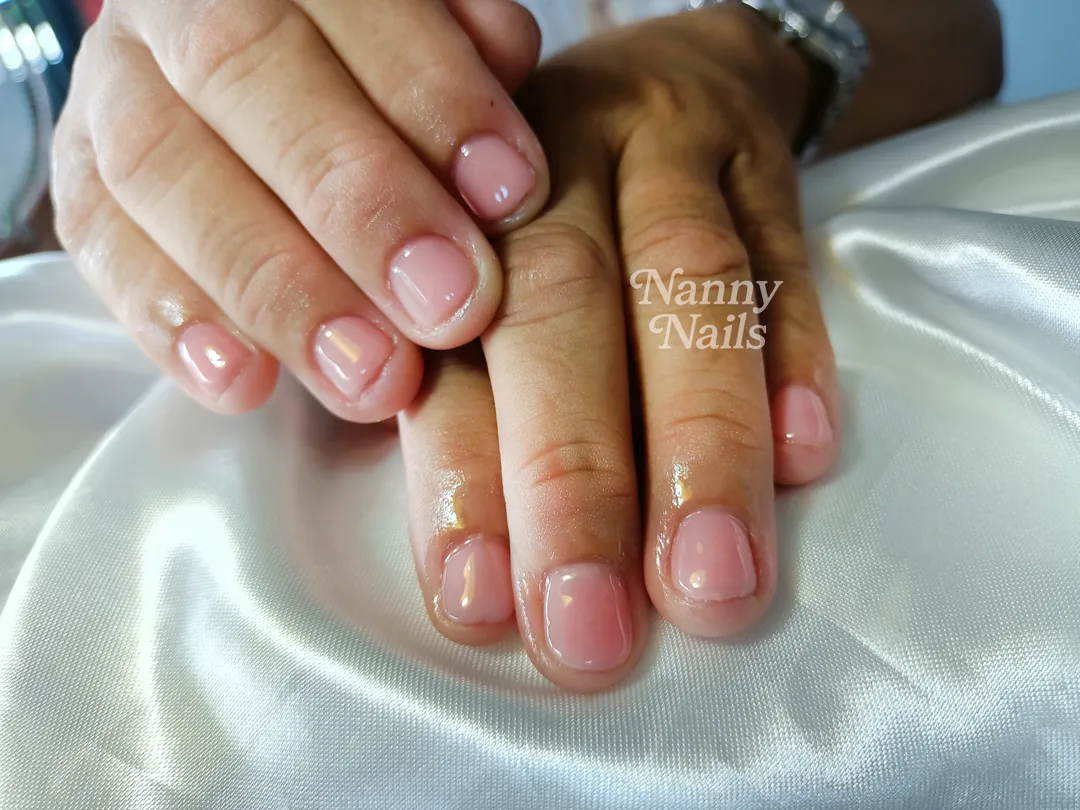 Nude solid colour nails — nail design A31 at Nanny Nails, nail salon in Nakhon Phanom Thailand