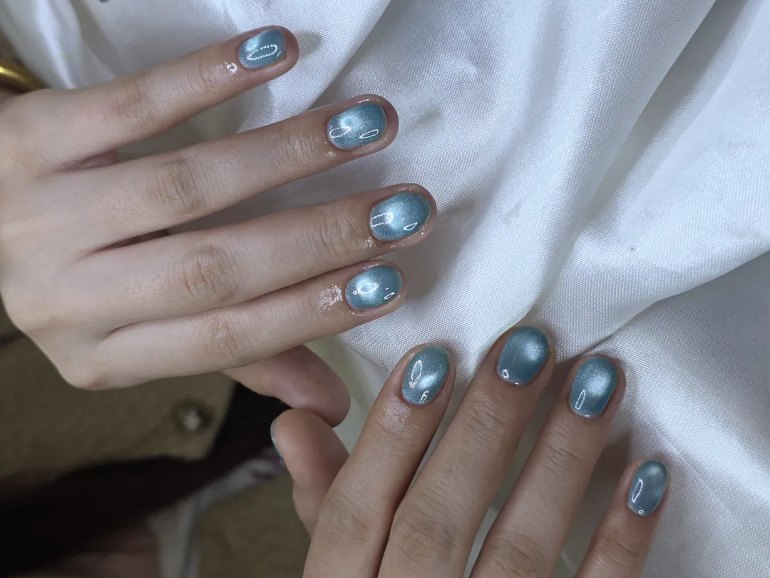 ฟ้า ลูกแก้ว ลายเล็บมือ ฟ้า รหัส A337 ร้านทำเล็บนครพนม Nanny Nails