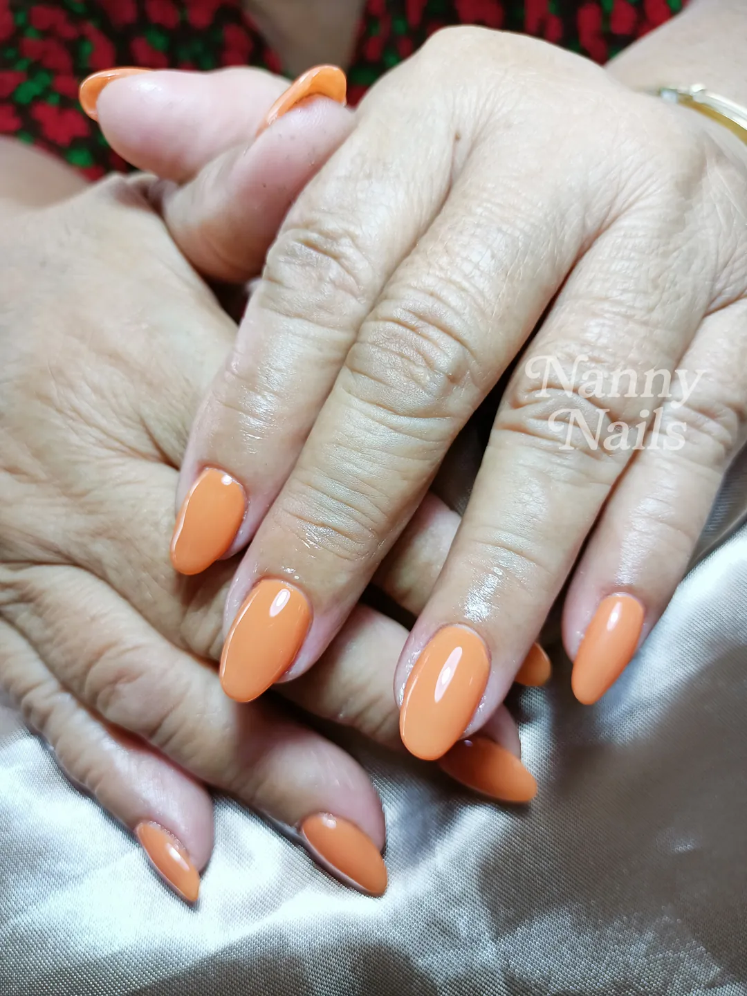 เล็บส้มพีชสดใส🧡 ลายเล็บมือ ส้ม รหัส A41 ร้านทำเล็บนครพนม Nanny Nails