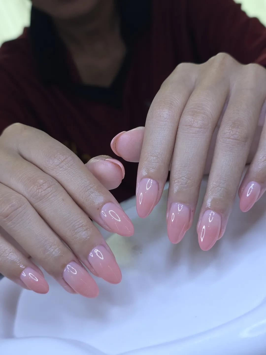 Nude & Pink ombré nails — nail design A469 at Nanny Nails, nail salon in Nakhon Phanom Thailand