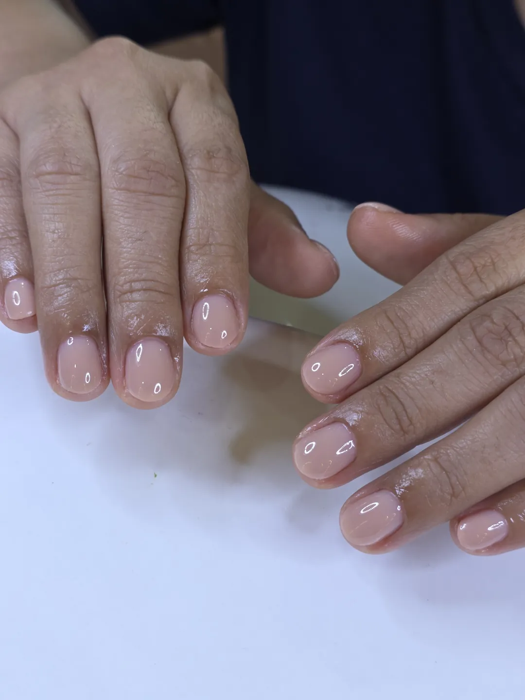 Nude solid colour nails — nail design A540 at Nanny Nails, nail salon in Nakhon Phanom Thailand