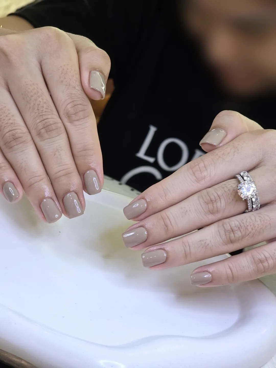 Nude & Brown solid colour nails — nail design A541 at Nanny Nails, nail salon in Nakhon Phanom Thailand