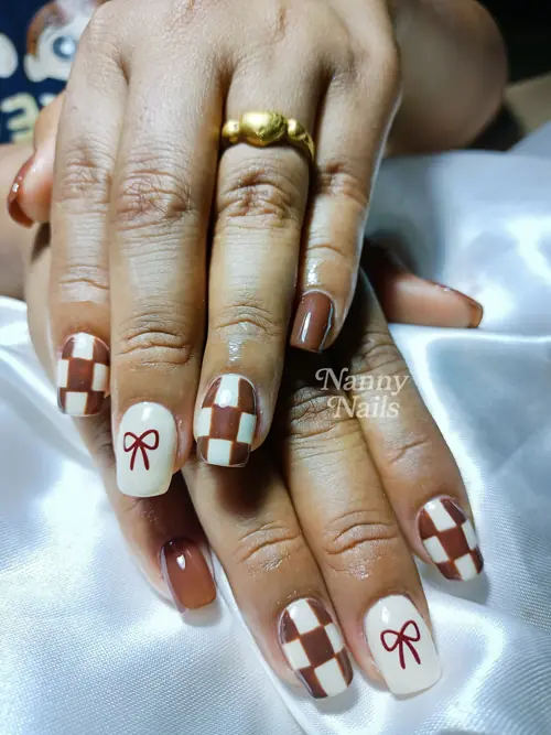 Choco Check & Cute Bow รหัส A11