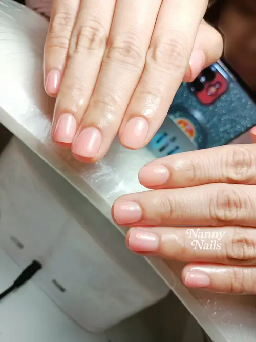 Nude & Peach solid colour nails photo 2, code A134, Nanny Nails Nakhon Phanom