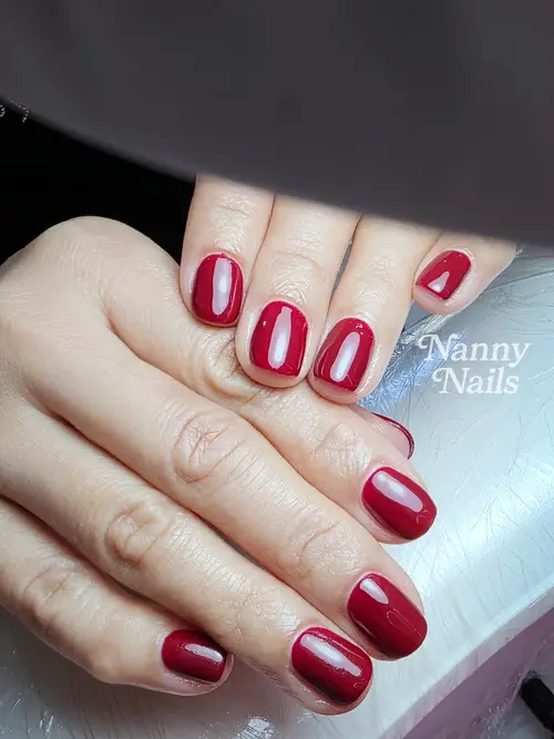 Red solid colour nails photo 2, code A161, Nanny Nails Nakhon Phanom