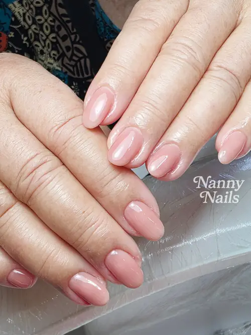 Nude solid colour nails — nail design A167 at Nanny Nails, nail salon in Nakhon Phanom Thailand
