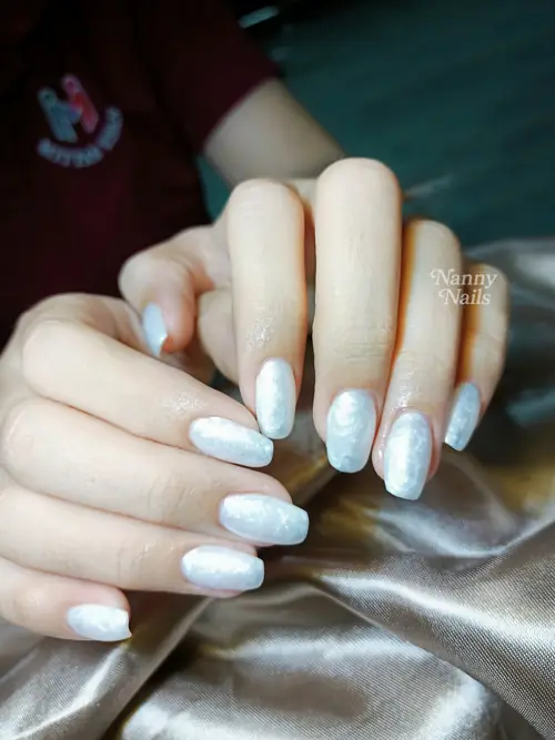 ❄️ Snow Pearl Nails - เล็บสีขาวมุกใส❄️ รหัส A17