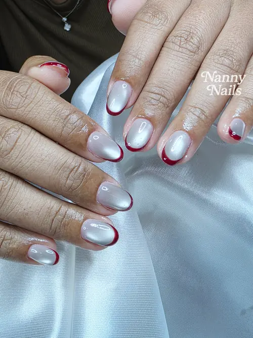 French Tips แดง งานเก๋ไม่ซ้ำใคร รหัส A218