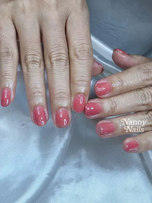Magenta hand-painted nails photo 2, code A225, Nanny Nails Nakhon Phanom
