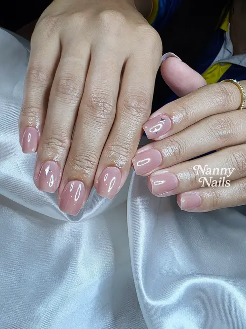 Nude hand-painted nails photo 2, code A233, Nanny Nails Nakhon Phanom