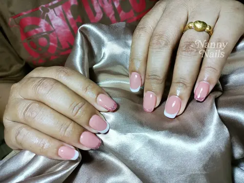 Nude & White french nails photo 2, code A24, Nanny Nails Nakhon Phanom