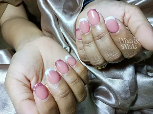 Nude & White french nails photo 3, code A24, Nanny Nails Nakhon Phanom