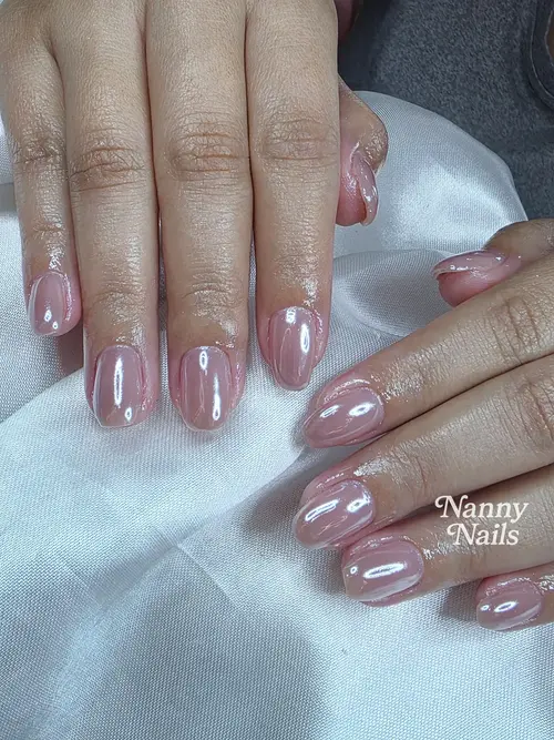 Nude solid colour nails photo 2, code A241, Nanny Nails Nakhon Phanom