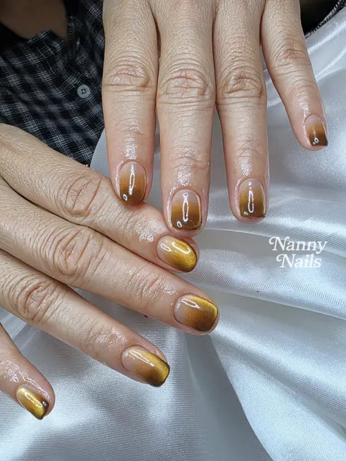 Gold Amber แคทอายทองเข้ม เล่นแสงวิ้งค์วับ ดูแพงมาก รหัส A252