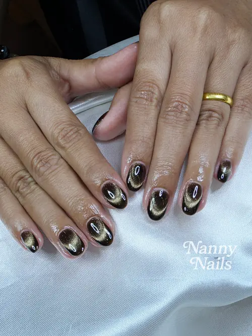 ดำ + ทอง Cat Eye ดูแพงมาก รูปที่ 1 รหัส A280 ร้านทำเล็บนครพนม