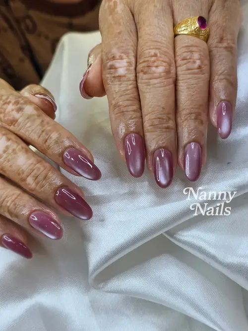 Purple cat eye nails photo 2, code A315, Nanny Nails Nakhon Phanom