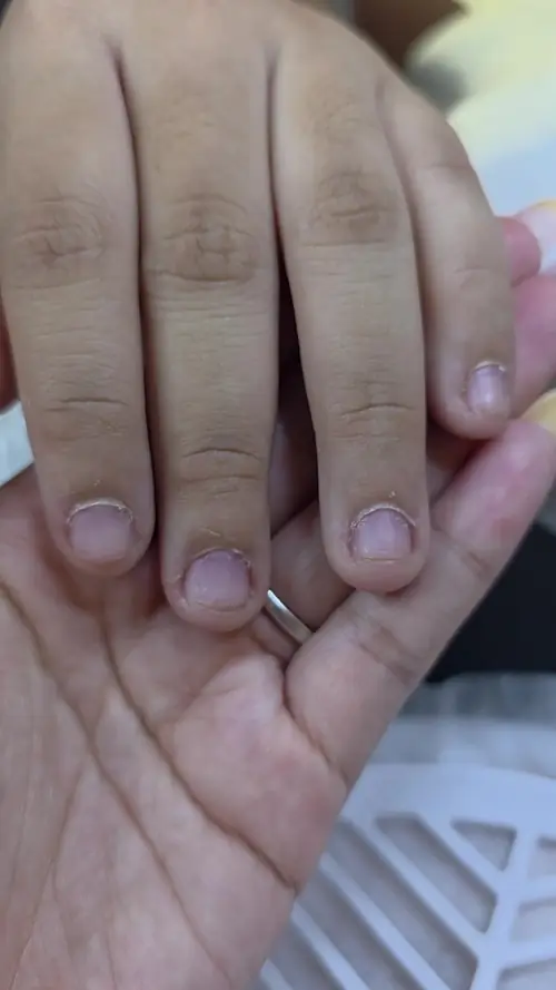 Nude solid colour nails — nail design A393 at Nanny Nails, nail salon in Nakhon Phanom Thailand