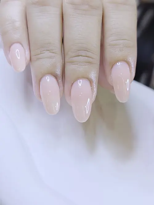 Nude solid colour nails photo 2, code A542, Nanny Nails Nakhon Phanom